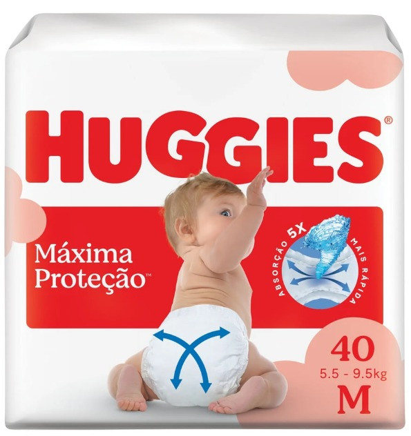 Pacote de fraldas Huggies Máxima Proteção